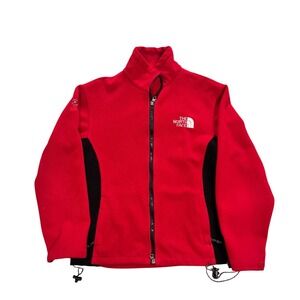 The North Face Summit Series Fleece Jacket Red Black Windstopper Full Zip Mens L